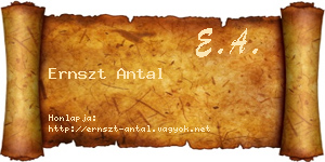 Ernszt Antal névjegykártya